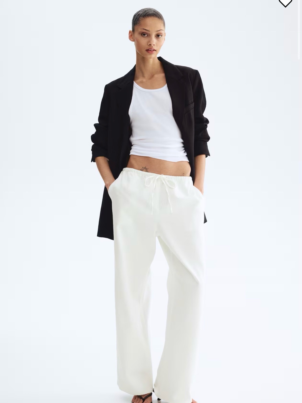 Women's White Drawstring Jean Pants